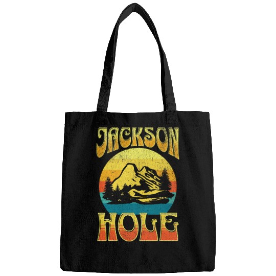Retro Sunset Jackson Hole Wyoming Mountains Nature Hiking Bags