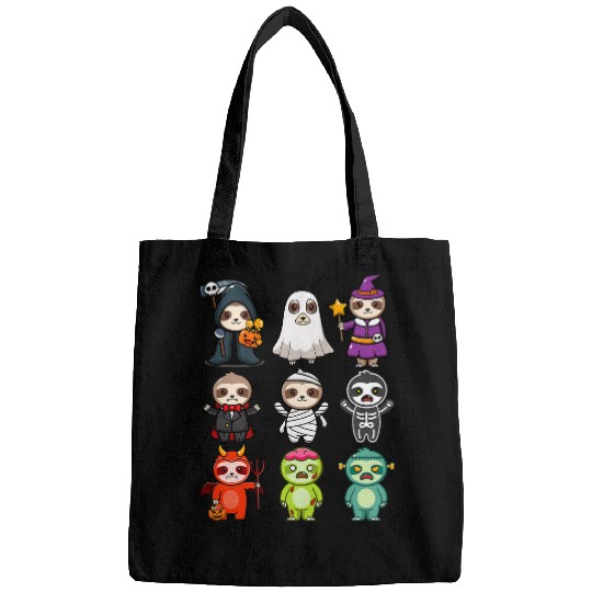 Sloth Pet Spooky ghosts BooJee Horror Pumpkin Sloth Halloween Bags