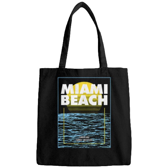 Miami Florida Retro vintages Beach Surf Surfing Sunset Ocean 3 Bags