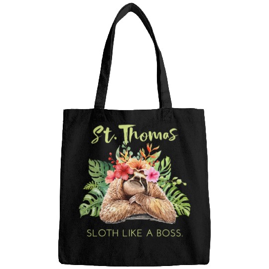 Sloth Pet St Thomas Sloth Like a Boss Vacation Souvenir Bags