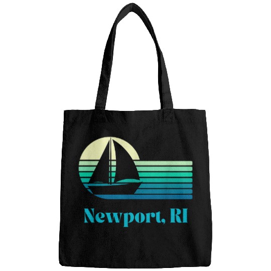 Newport Rhode Island Sailing Retro Style Sail Boat Vintage Bags
