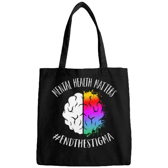 Mental Health Matters Happy End Stigma Awareness Graphic 1 Bags
