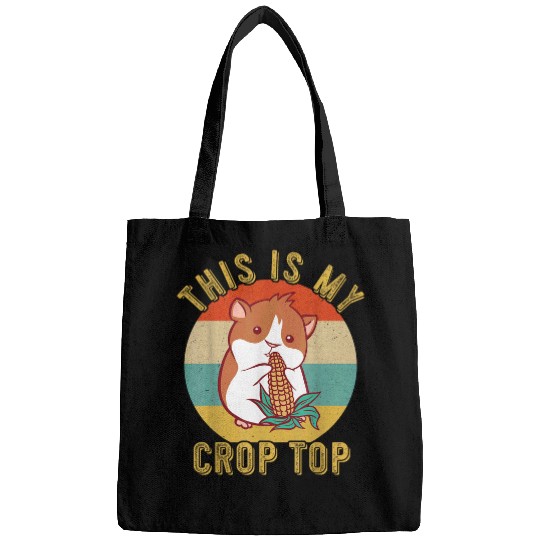 Hamster Pet Maize Corn Lover Hamster Retro This Is My Crop Top Corn Bags