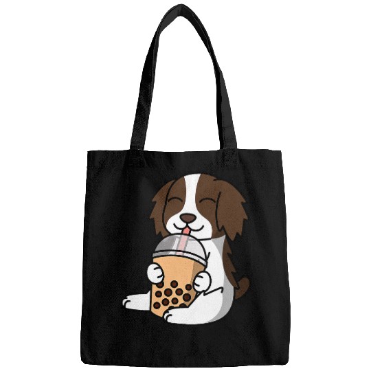 Boba Bubble Milk Tea English Springer Spaniel Dog Bags