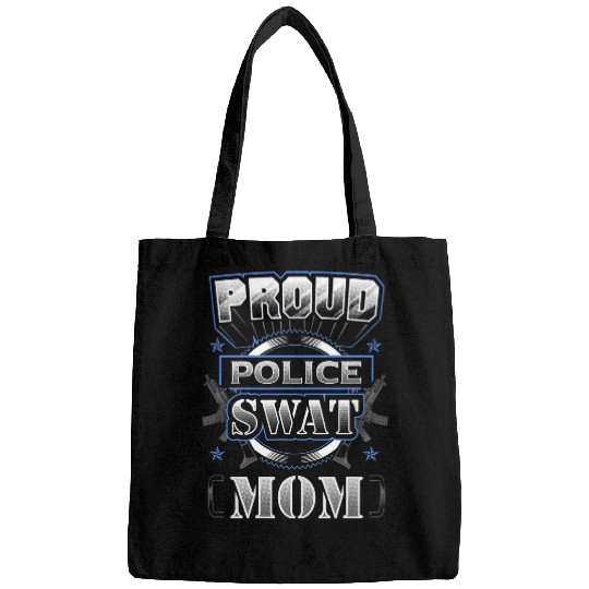Proud Police SWAT Mom Graphic Bags