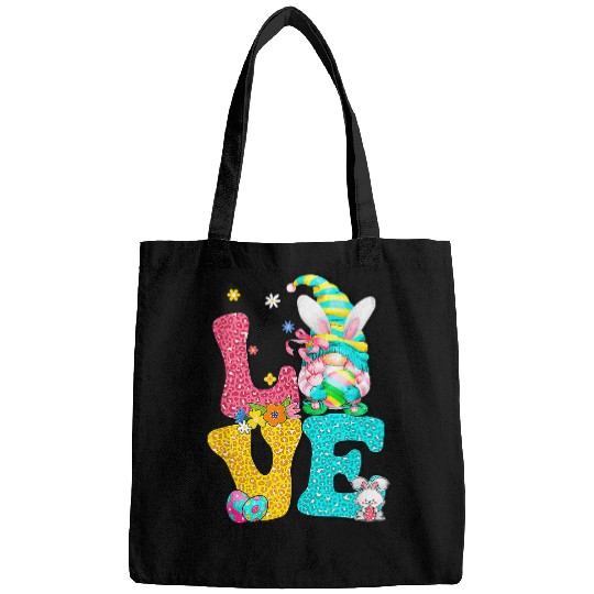 LOVE Gnome Bunny Leopard Spring Hunt Eggs Rabbit Easter Day Bags