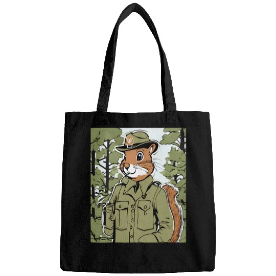 Squirrel Pet Park Ranger Forest Protector Wildlife Tee Bags