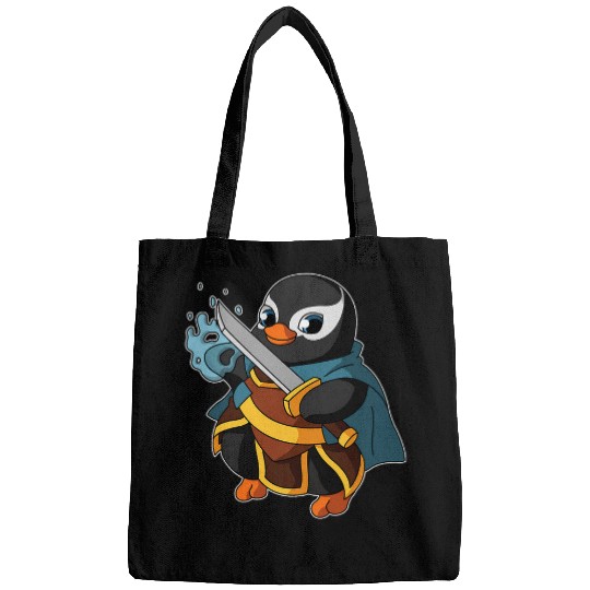 Penguin Pet Warlock Penguin RPG Gaming Funny Nerdy Geeky Gamer Bags