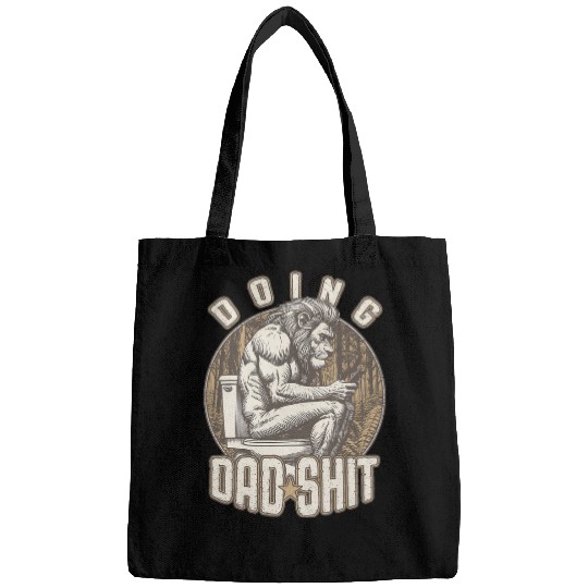 Lion Pet Doing Dad Shit Funny Fathers Day Lion Toilet Joke vintages 2 Bags
