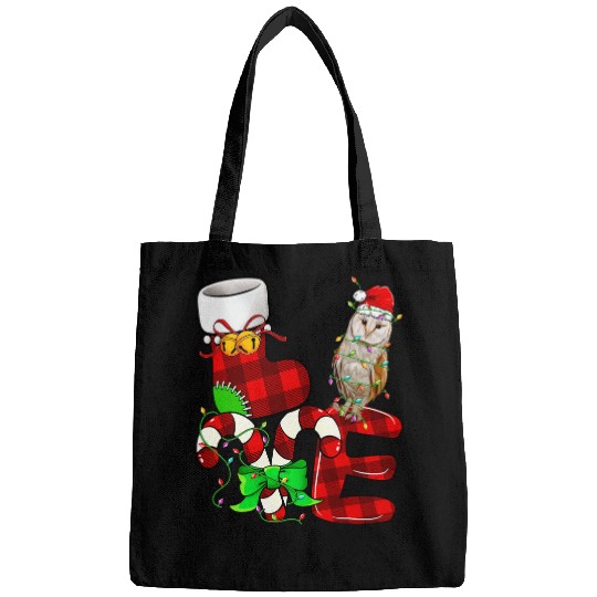 Owl Pet Barn Owl Lover Christmas Barn Owl Wearing Hat Christmas Bags