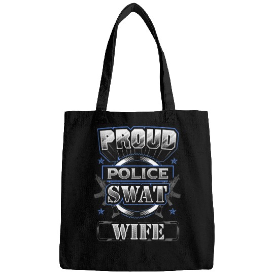 Proud Police SWAT Wife Graphic Bags