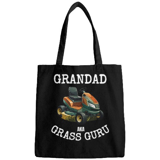 Mens Grandad Grass Guru Love Mowing Lawn Tee Mower Grass Cutting Bags