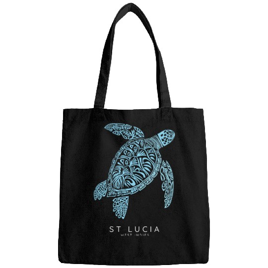 St Lucia Tribal Sea Turtle Scubas Diving vintages Saint Lucia Bags