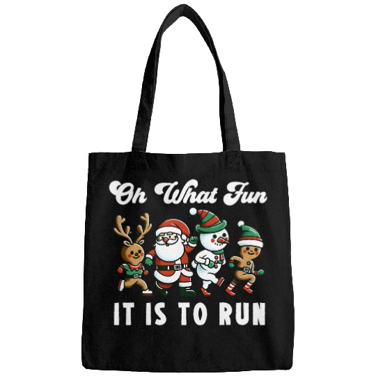 Running Christmas 5k Fun Run xmass Oh What Fun It Is To Run Bags