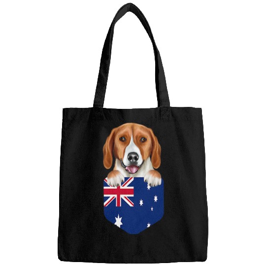 Australia Flag American Foxhound Dog In Pocket Bags