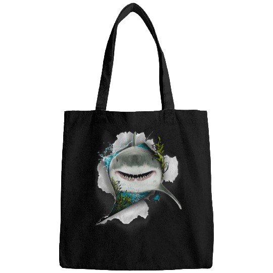 Shark Great White Shark Deep Sea Fishing Funny Shark Bags