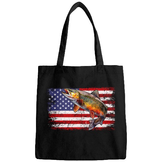 Speckled Brook trout American flag Fishing 2 Bags