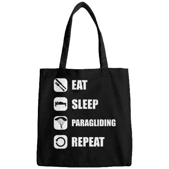 Paraglider skydiving eat sleep paramotor retro design Bags