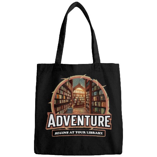 Librarian Job Quote Adventure Begins At Your Library Bags