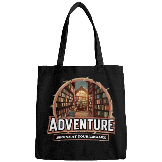 Librarian Job Quote Adventure Begins At Your Library Bags