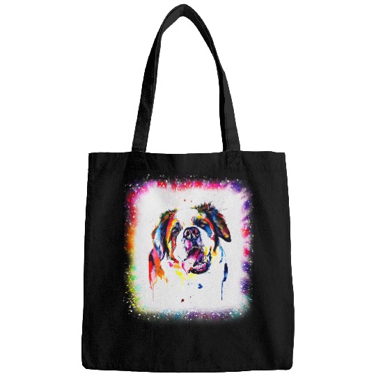 Dog Saint Bernard Dad Mom Boy Girl Tie Dye Bleached Bags