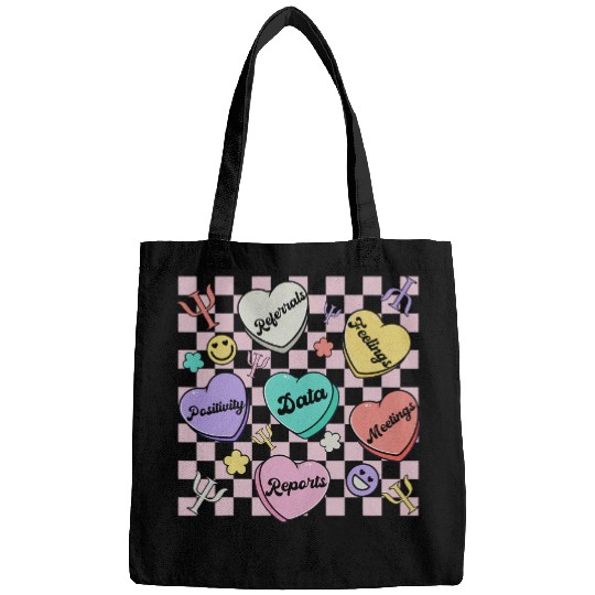 Psychologist Job Hearts Candy Happy Valentines Day School Psychologist Bags