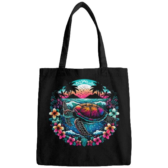 Turtle Pet Hawaiian Sea Turtle Ocean Marine Life Tropical Beach Hippie Bags