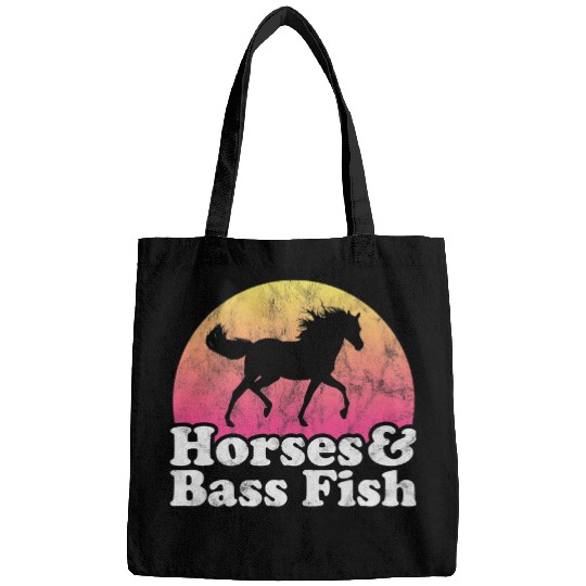 Fishing Horse and Bass Fish Women or Girls Horses Fishing Fisher Bags