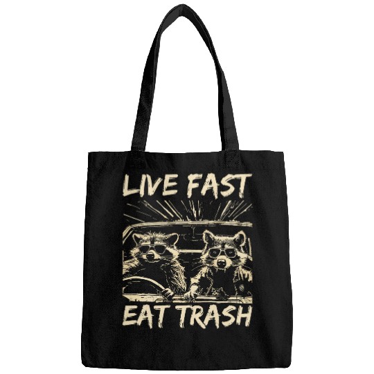 Raccoon Pet Live Fast Eat Trash Street Cats Squad 1 Bags
