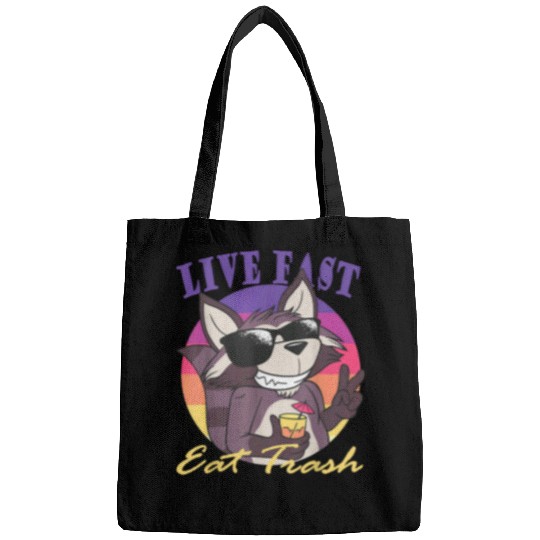 Raccoon Pet Live fast eat trash hilarious quote Raccoon animal 5 Bags