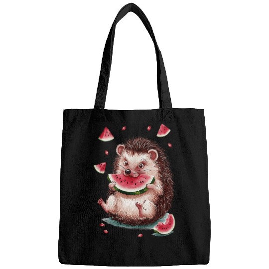 Hedgehog Pet Eating Watermelon Fruit Summer Men Women Girls Bags
