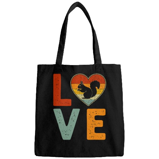Squirrel Pet Retro Style Squirrel Graphic Cute Valentines Day Bags