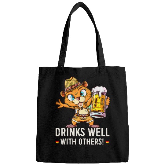Beer Fun Groovy Oktoberfest Tee Drinks Well With Others German Beer Bags