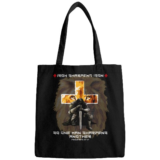 Lion Pet Bible Verse Sayings Lion Cross Iron Sharpens Iron Bags