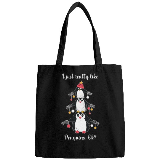 Penguin Pet With Fir Branches And Christmas Balls Penguin Bags
