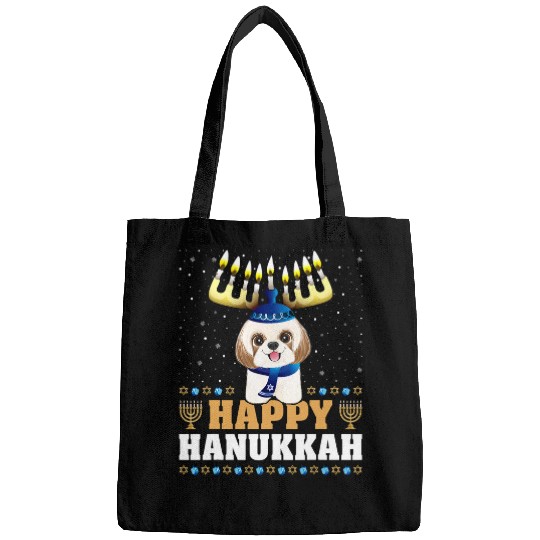 Cute Menorah Chanukah Funny Shih Tzu Hanukkah Bags