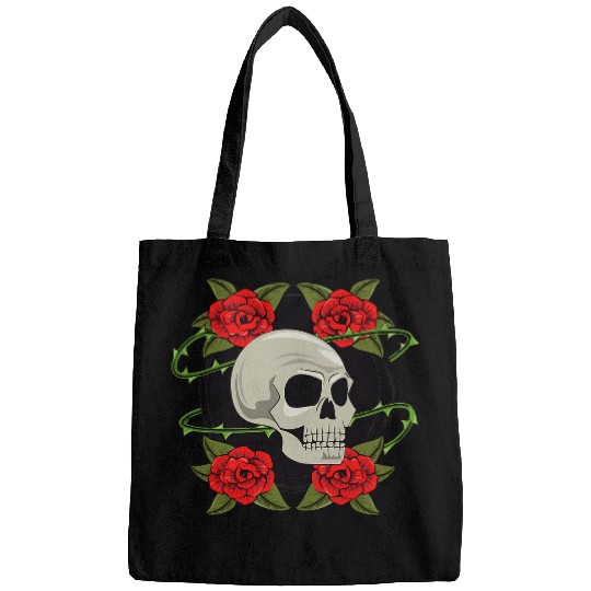 Old School Badass Traditional Tattoo Skull and Roses Bags