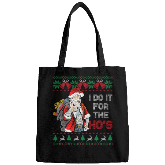 Tattooed Santa I Do It For The Hos Ugly Christmas Sweater Bags