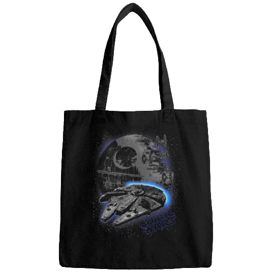Star Wars Classic Millennium Falcon Flying Over Death Star Bags