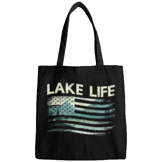 Lake Life Fisherman Bass Fishing Boat Sailing Funny Outdoor Bags