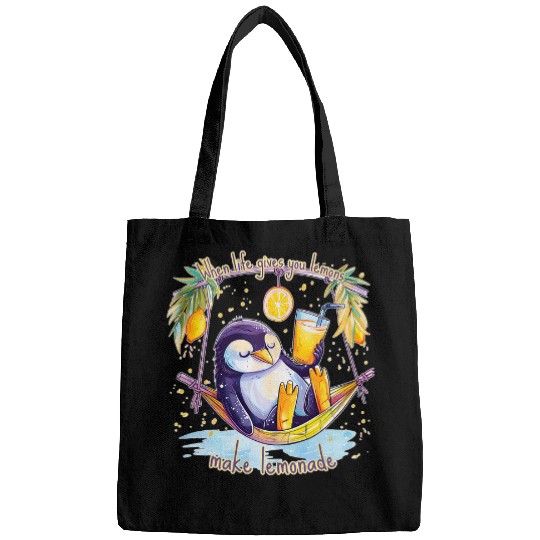 Penguin Pet When Life Gives You Lemons Make Lemonade Design Bags