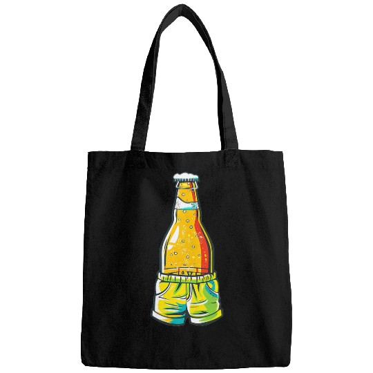 Beer Fun Pretty Summer Beer in Swim Trunks for Beach and Beer Fans Bags