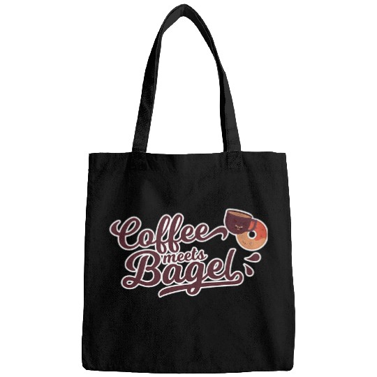 Coffee Fun Meets Bagel Funny Coffee Quote design Bags