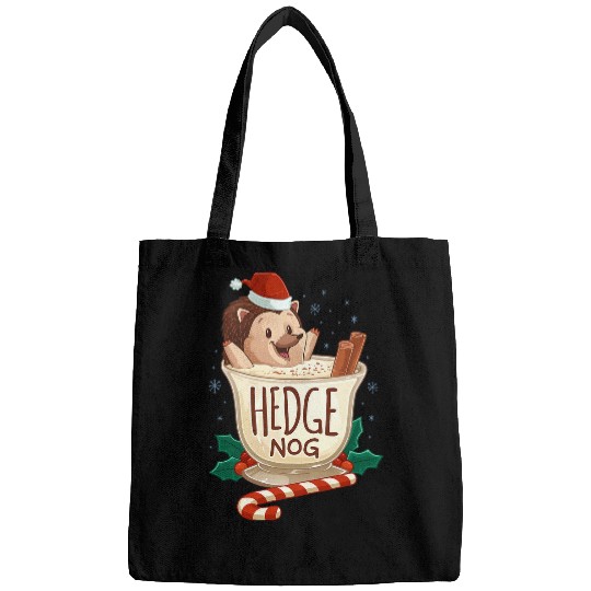 Hedgehog Pet Funny xmass Hedge Nog Hedgehog Eggnog Christmas Bags