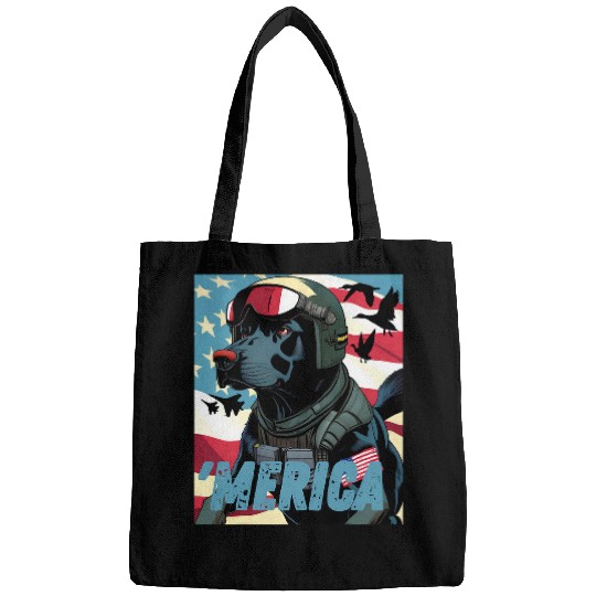 Merica Patriotic Black Labrador Duck Hunting Dove hunter Bags