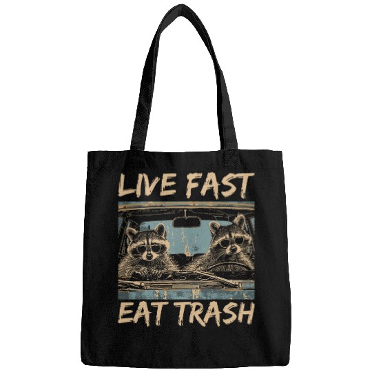 Raccoon Pet Live Fast Eat Trash Street Cats Squad Bags