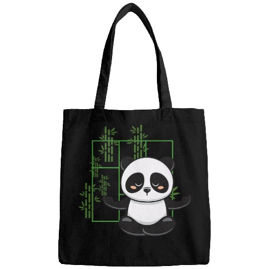 Panda Pet Calm Meditating Panda Bear Yoga Bamboo Mandala Bags