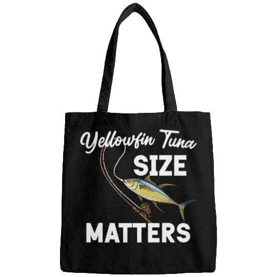 Mens Size Matters Funny Yellowfin Tuna Fishing Mens Idea Bags