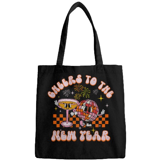 Wines Fun Groovy Cheers To The New Year Eve Dance Wines Disco Ball Bags