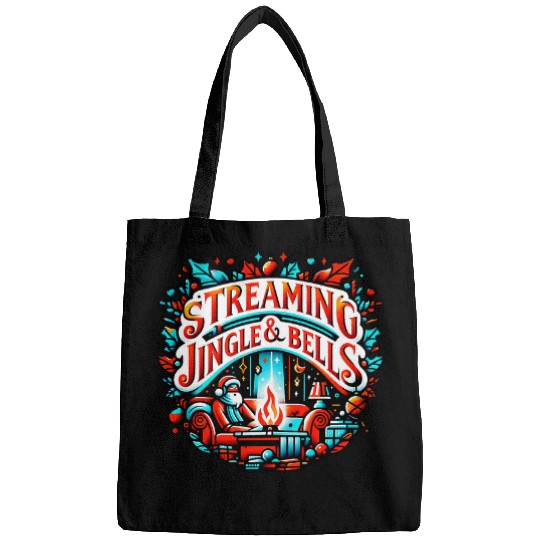 Streaming Jingle Bells Christmas Tee Cozy Winter 1 Bags